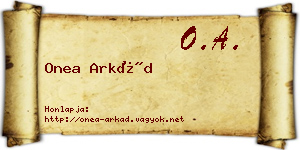 Onea Arkád névjegykártya
